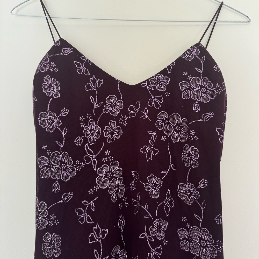 Elegant Purple glittered Floral Dress